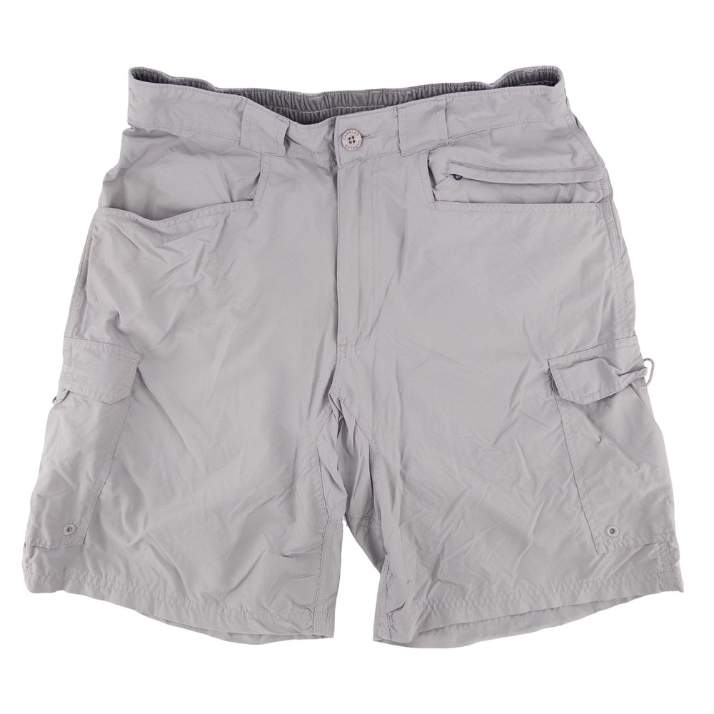 Cabelas Mens Large Guidewear Cargo Shorts Gray Nylon Lightweight Hiking Gorpcore